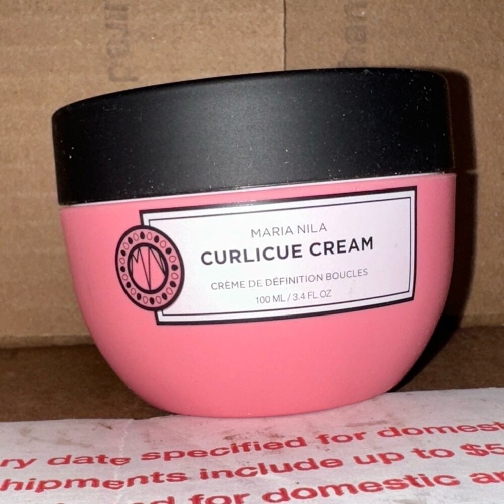 Maria Nila Curlicue Cream Curl Defining‎ Styling Hair Cream Pink Jar